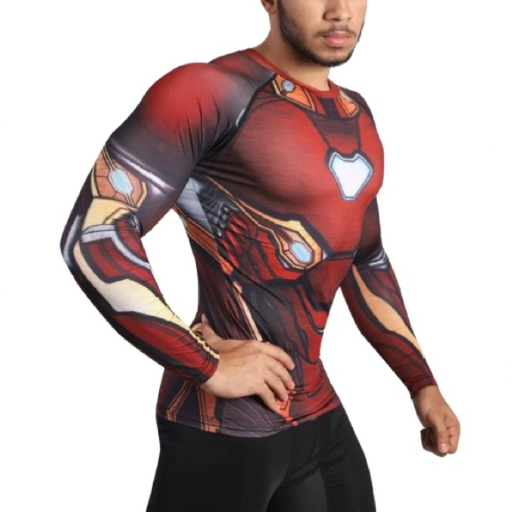 Iron Man  Compression Shirt Men Size  XL Long Sleeve Weightlifting Running